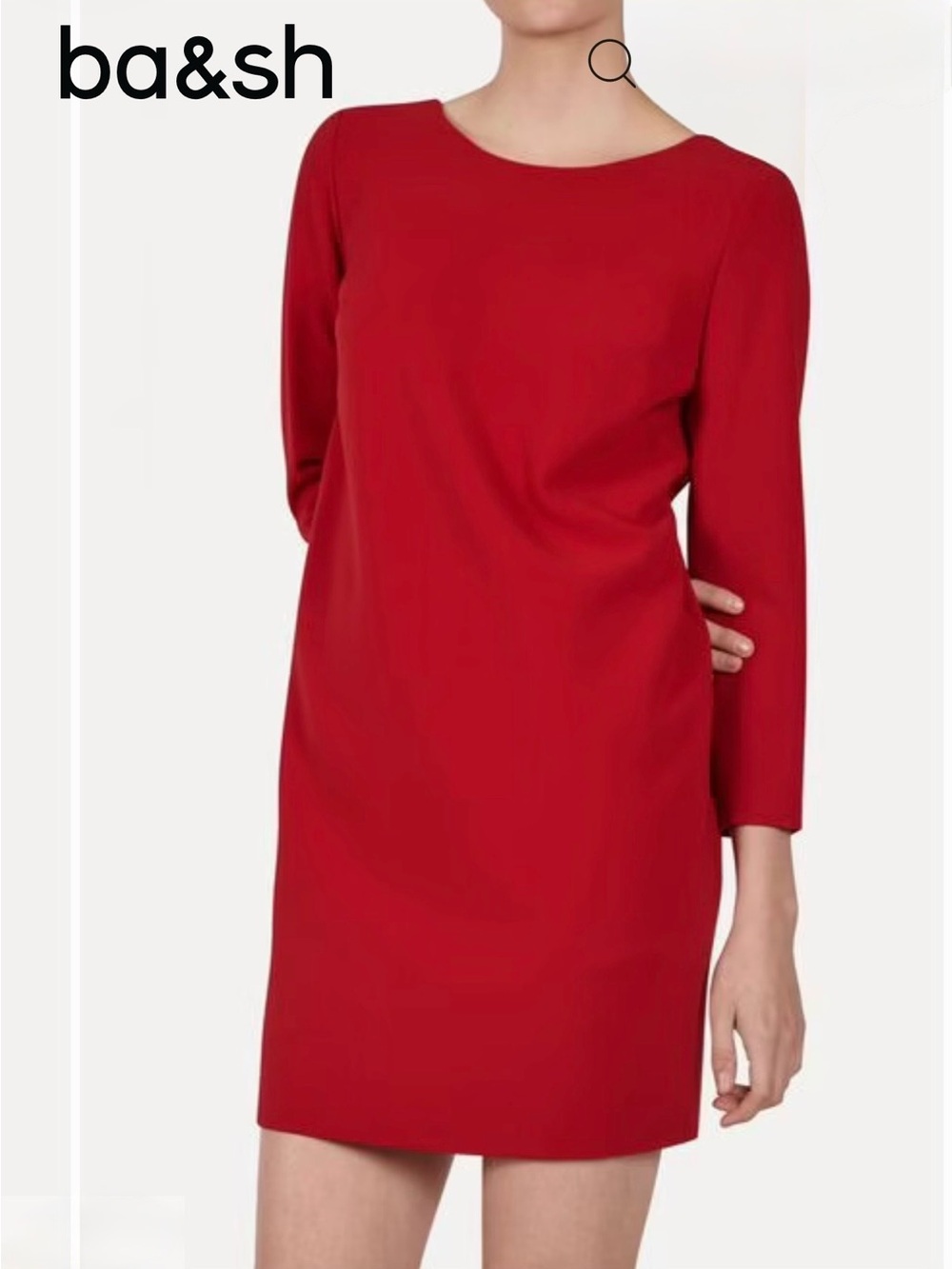 BA&SH Dexter Dress in Color Rouge - Picture 4 of 7